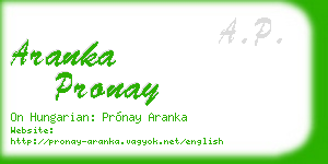 aranka pronay business card